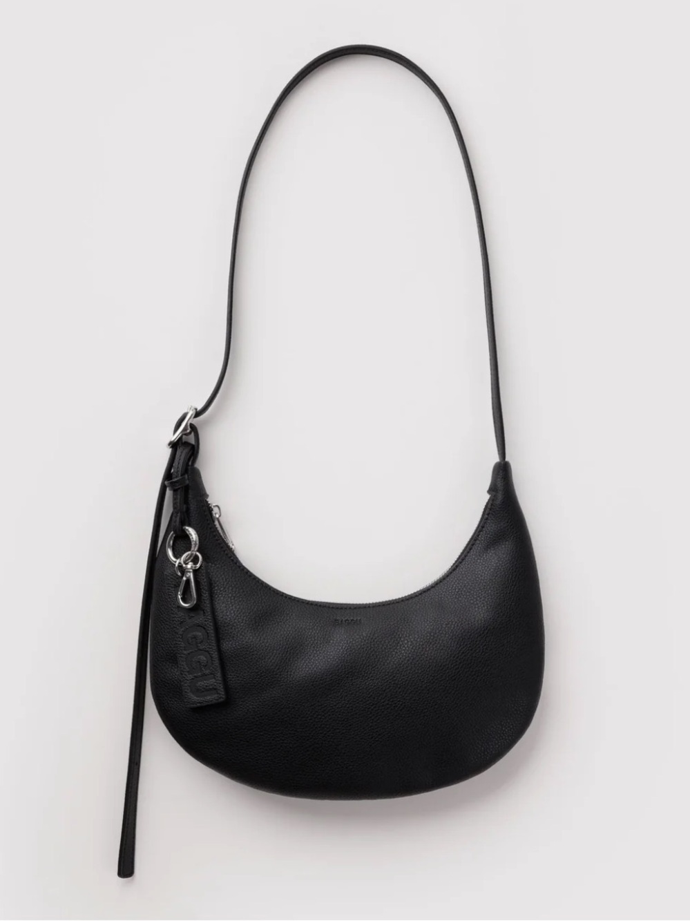 NWT BAGGU Small Leather Flat Crescent Bag - Black (Retails $98)